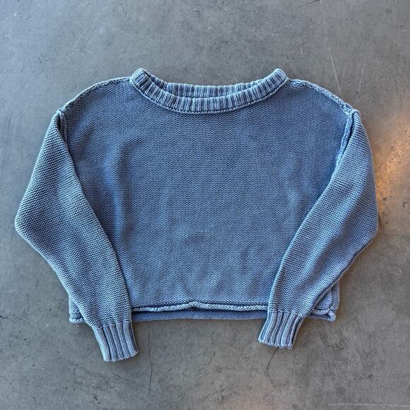 Vintage Sweaters - Vintage Y2k American Eagle Blue Knit Longsleeve Crewneck Sweater XS